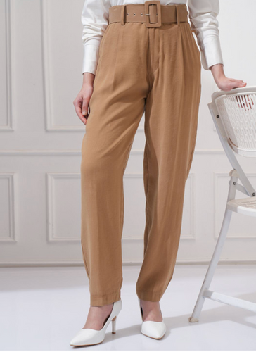 Brown Solid Trousers