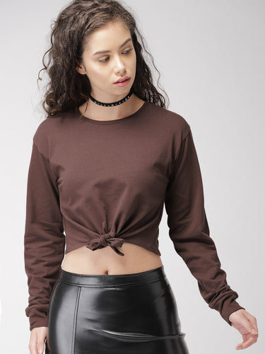 Women Brown Solid Top